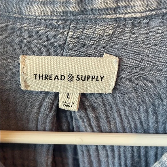Thread & supply Casual Blue Button Down Shirt - Picture 2 of 4